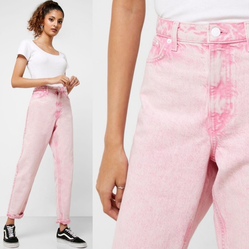 TOPSHOP pink mom jeans